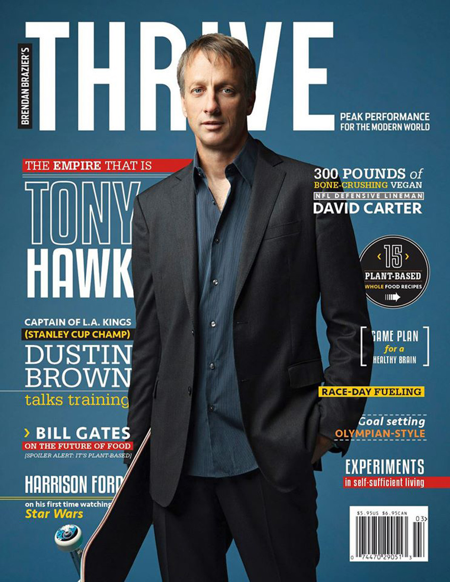 Tont Hawk cover of Thrive Magazine